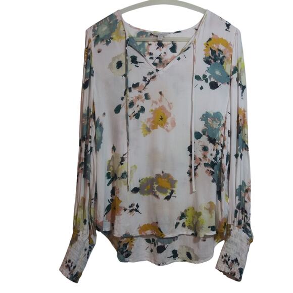 Lucky Brand Peasant Floral Print Women's Top Boho Size M - Picture 1 of 9